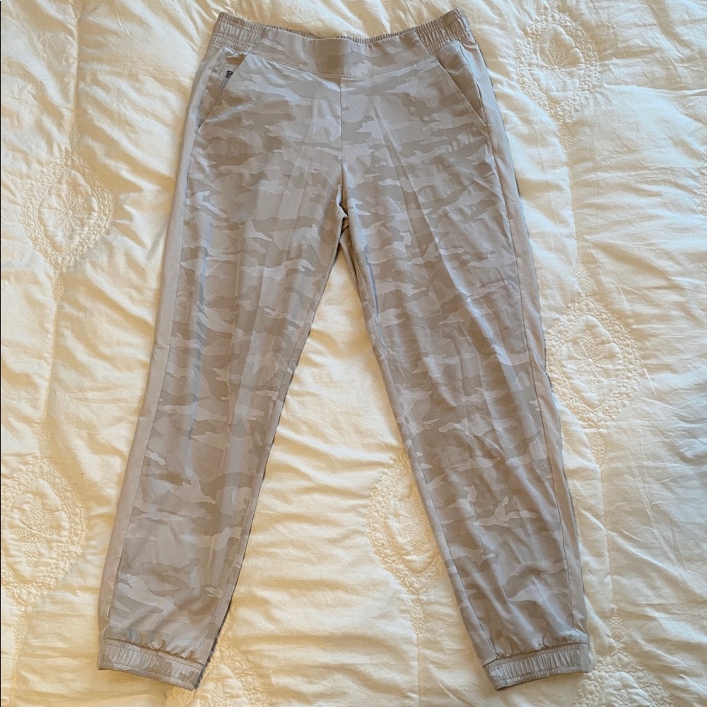 Athleta Beige Camo Track Pants or joggers size 12.